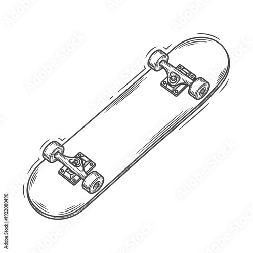 Black and White Skateboard Illustration
