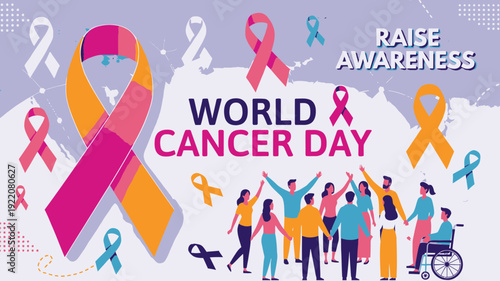 World Cancer Day Awareness Illustration vector illustration
