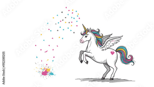 Unicorn Flying with Rainbow Magic