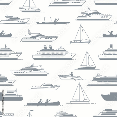 Seamless Watercraft Pattern