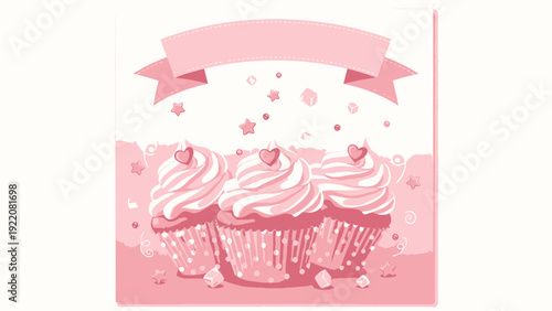 Pink Cupcake Background