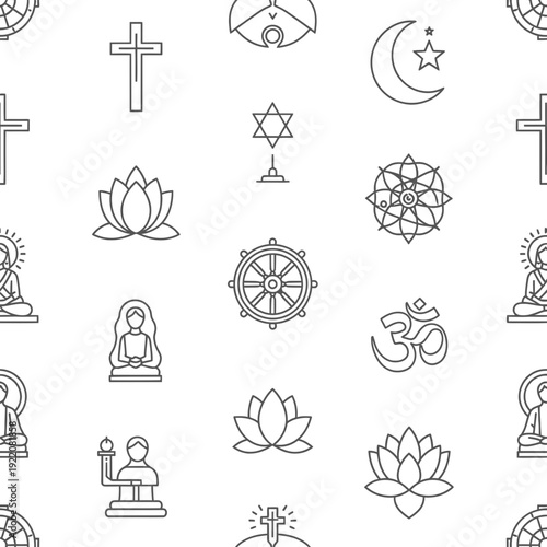 Religious Symbols Pattern