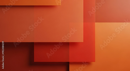 Abstract Red and Orange Gradient Background with Overlapping Geometric Shapes