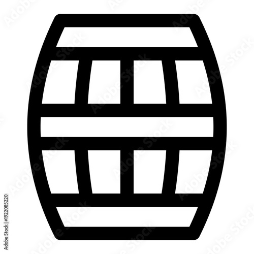 A simple and clean vector illustration of a traditional wooden barrel, perfect for storing various liquids