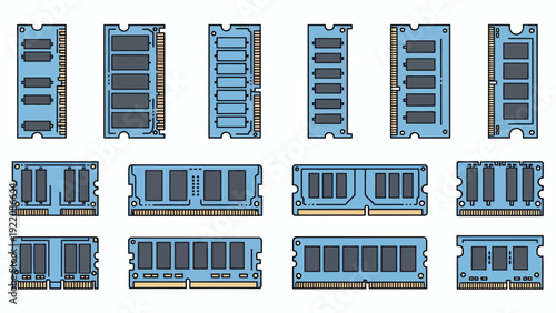 Blue metro trains in a row along the platform and track in an urban transit scene.