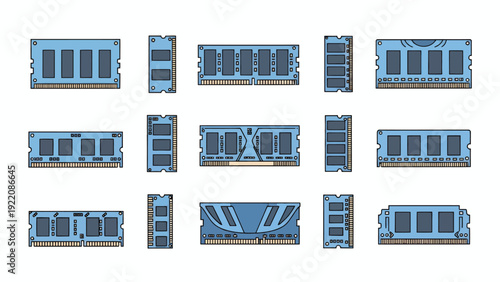 Blue seating blocks arranged in a grid vector illustration showing modular seats and seating layout.