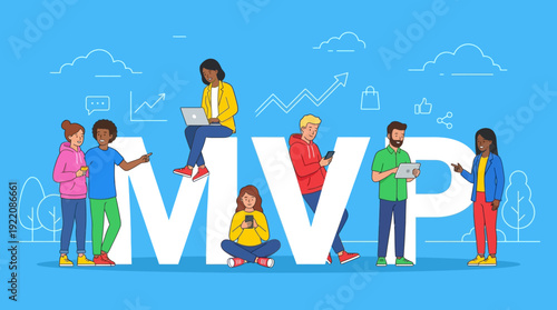 Minimum Viable Product (MVP) Development Concept with Diverse Team Collaboration