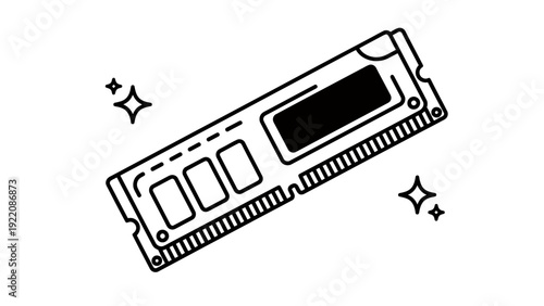 Close Up of a Memory RAM Module for Computers and Technology Enthusiasts.