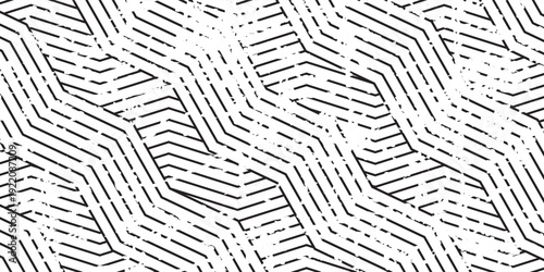 Seamless background in monochrome, Vector, zigzag, repeating patterns. modern