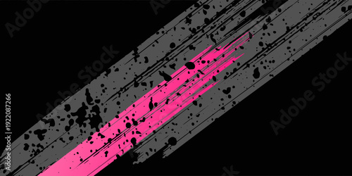 Abstract Sporty Grunge Stripe Background – Pink and Black Racing Design.Eps10