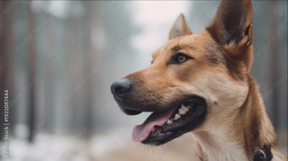 Fototapeta premium Brown dog with a black nose