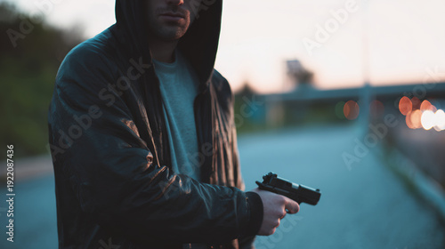 Man is holding a gun
