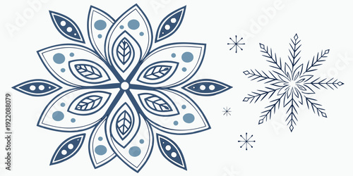 Intricate floral and snowflake designs showcasing symmetrical patterns and artistic details