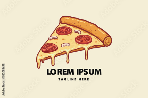 Slice of Pepperoni Pizza Illustration