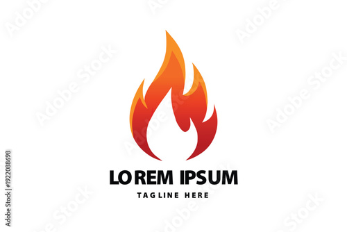 Simple Orange Fire Flame Logo