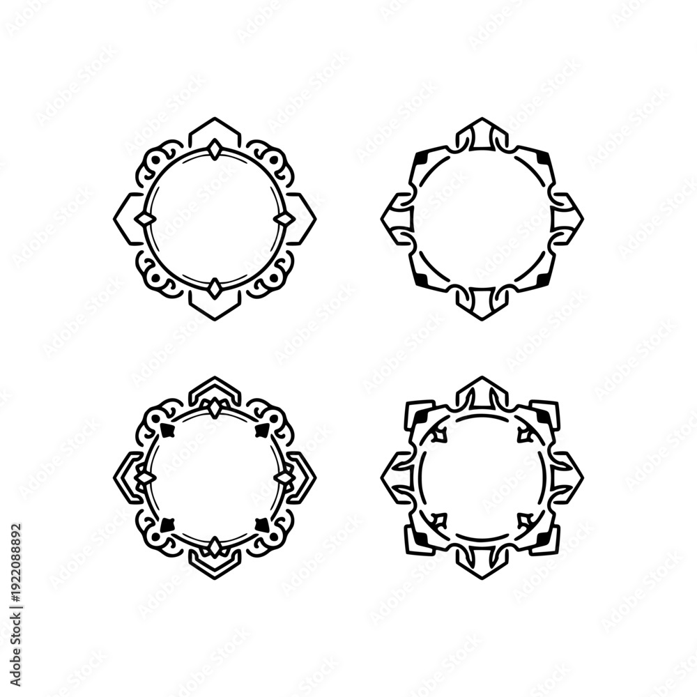 Obraz premium set vintage retro logo emblem, vector emblem, sign vector, label stamp. logo frame circle and arrow