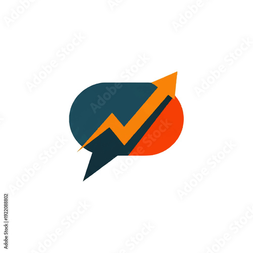 Wallpaper Mural Dynamic Communication Growth Icon with Upward Arrow, Symbolizing Business Progress and Rapid Insight Development Torontodigital.ca