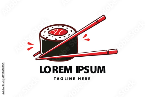 Sushi Roll with Chopsticks Logo