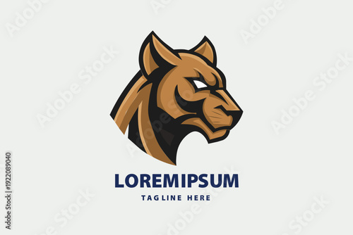 Cougar Panther Head Mascot Logo
