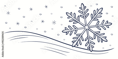 A beautifully detailed snowflake illustration with a wintery background