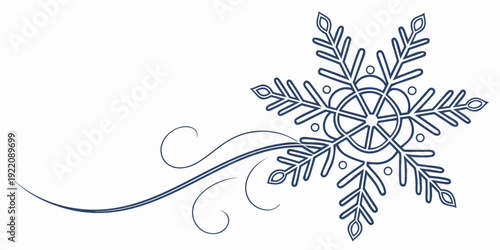 A beautifully detailed snowflake with intricate swirling patterns and elegant flourishes.
