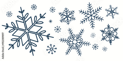 A collection of intricately designed snowflakes showcasing nature's unique artistry