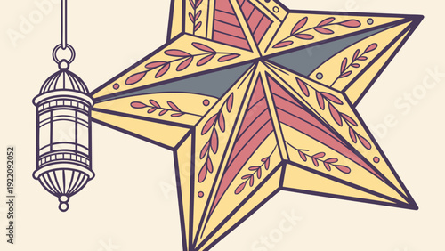 Ramadan Kareem celebration with lantern and star.