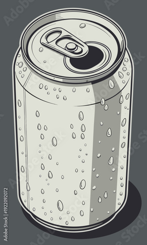 Refreshing Aluminum Can with Condensation.