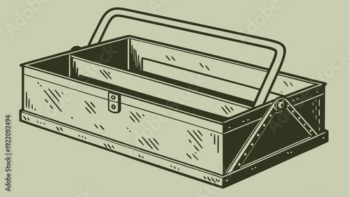Vintage Metal Toolbox for Tools and Equipment.