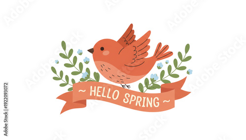Charming Bird Welcomes Spring Season for Cheerful Marketing and Web Design Projects