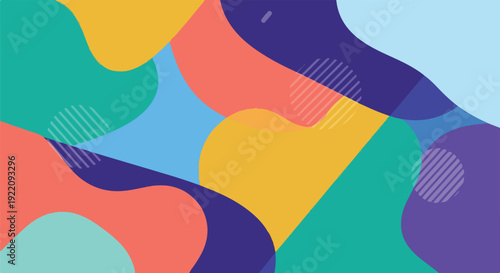 Colorful abstract design with overlapping organic shapes