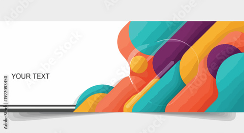 Colorful abstract design with text placeholder and vibrant shapes