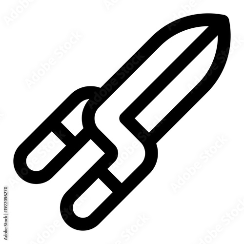 Simple vector icon of hedge shears, essential tool for garden maintenance, pruning, and shaping plants.