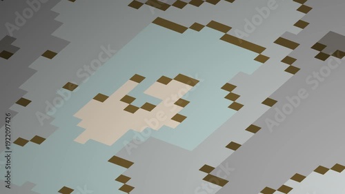 Abstract Geometric Pattern with Pixelated Blocks and Subtle Color Gradients.