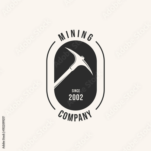 industrial mining gear logo design vector.