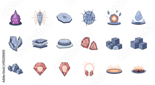 Collection of Various Gems and Minerals Displayed.