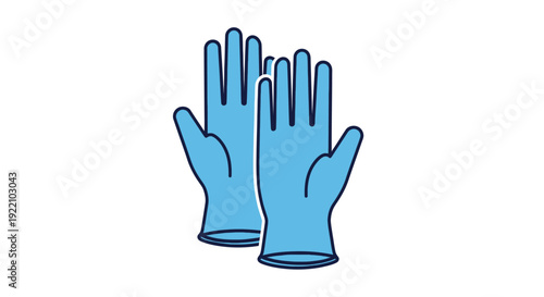 Pair of Disposable Blue Hand Protection Sleeves Isolated on White Background