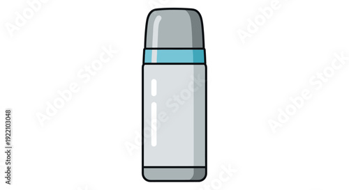 Insulated Flask Object with Blue Accent for Travel and Beverages