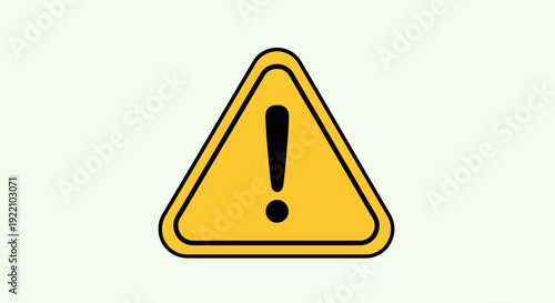 Yellow Caution Sign with Exclamation Mark Isolated on White Background
