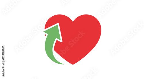 Red Heart with Green Arrow