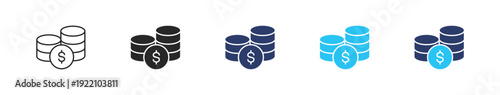 Revenue icon set illustration multiple style collection