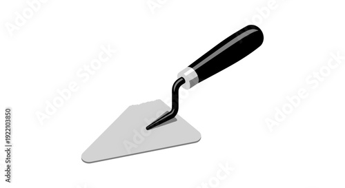 Trowel Tool with Black Handle Closeup.