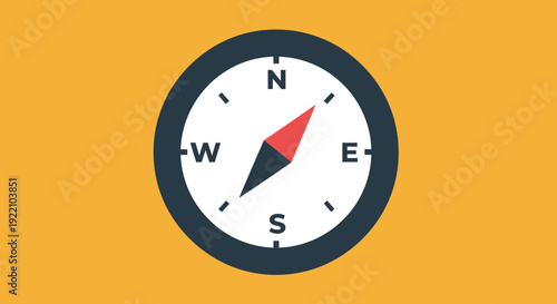 Compass Symbol with Cardinal Directions