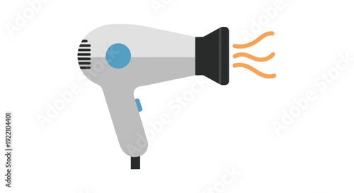 Gray Hair Dryer with Orange Heat Emission