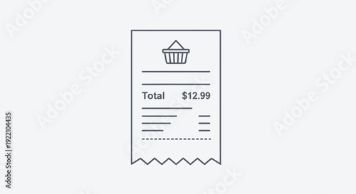 Simple Receipt with Cupcake Icon and Total Amount