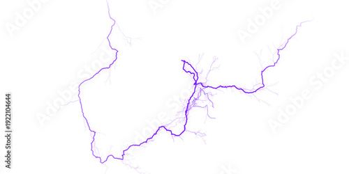 Slika na platnu Electric purple lightning strike electrifying storm sky natural power phenomenon