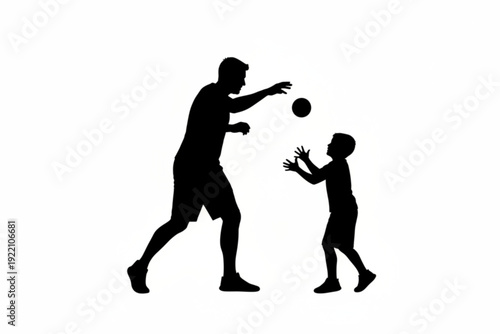 Modern Father and son playing catch