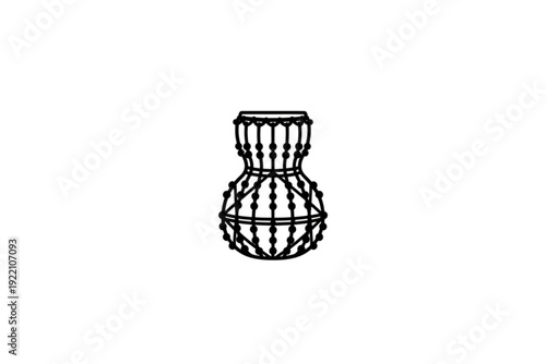 Indian Musical Instrument Icon: A striking graphic of a traditional Indian tabla, evoking the rich cultural heritage and rhythm of the Indian music tradition.
