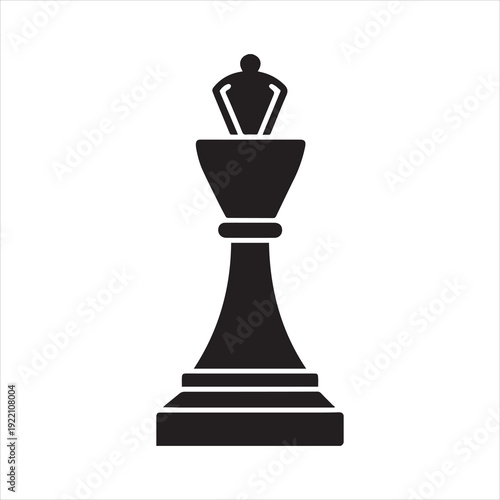 Chess piece trophy silhouette icon isolated on transparent background