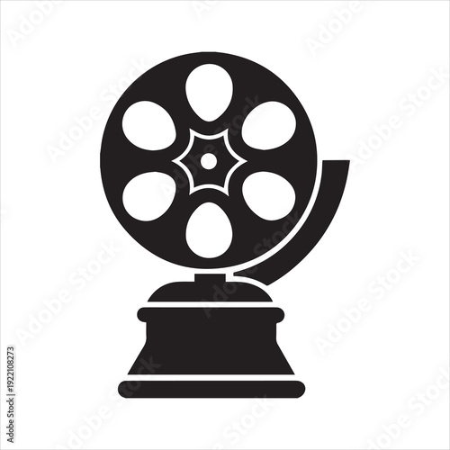 Film reel trophy icon silhouette isolated on transparent background
